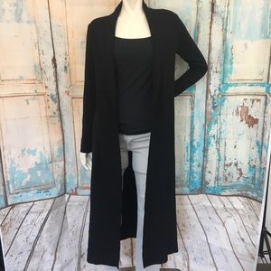 BABATON Aritzia Black Merino Wool Duster Cardigan